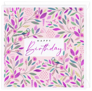 Pink Florals Birthday Card